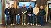 På bilde fra venstre: Terje Hegstad, Områdeleder VVS (Sykehusbygg), Thomas Ellefsen, Prosjektleder VVS (Sykehusbygg), Trond L. Røine, Daglig leder (NTI), Dag Bøhler, Programdirektør HSØ (Sykehusbygg), Per Bjørnar Børresen, Prosjektdirektør Nye Rikshospitalet (Sykehusbygg), Martin Kjekshus, Prosjektleder NRH K3011 (NTI) og Aleksander F. Røine, Operativ leder (NTI)