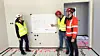 God samhandling og planlegging er viktig for både leverandør og utførende. Her ser vi distriktssjef Jeanette Andersen. GF BFS, prosjektleder Tony Høyholm, og daglig leder Per-Morten Lyngaas i Olaf B. Terjesen AS gå gjennom arbeidstegningene.
