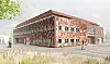 Bildet: Slik blir “nye” Spinn. Spinn skal bli et senter for sirkulær innovasjon. Det er et rehabiliteringsprosjekt basert på FutureBuilt sine kriterier for rehabilitering av bygg. Her vil du flytte inn i et «bittelittegrann» brukt bygg som vil fremstå som nytt. Man bruker FutureBuilt sine kriterier for rehabilitering av bygg: 10% ombrukbare komponenter / 10% ombrukte komponenter / 50% eksisterende bygg over bakken