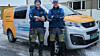 Smilende Petter Norbeck og Espen Bergmann fra Norbeck Rør klar for oppdrag.