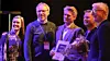 Fra venstre: Linda Ørstavik Öberg fra Huseierne, Morten Gulbrandsen, Frank Abelsen og Vegar Omholt fra Kongsberg Kommune og Tore Strandskog fra NHO Elektro.