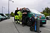 Ansatte i Værnes på parkeringsplassen.