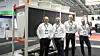 Nye Mitsubishi Electric MIENAI 110 kW luft-vann for nordisk klima. Fra venstre: Vegard Haug (Selger), Jakob Eide (Produktsjef), Tom Isaksen (Salgsingeniør) og Terje Michelsen (Salgsingeniør).