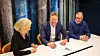 Fornøyde med ny medlemsavtale: Adm. dir. i RørNorge, Marianne W. Røiseland, entrepriserettsadvokat i Advokatfirmaet CLP, Rolf Markussen, og advokat i RørNorge, Trond Martinussen. Foto: Kaja Høvik Sivertsen, RørNorge.