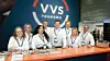 VVS Fagmann er til stede for fullt under VVS-dagene på Lillestrøm denne uken. Her ser vi en blid og messeklar gjeng. Fra venstre ser vi, Susanne Indset,Marianne Mols, Lucie Johansson, Tore Aas-Eng Mikkelsen, Erik Andreas Henriksen, Øystein Opdal, Anne Sofie Bertelsen, og Lars Gøran Spro.