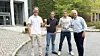 Vitas Group og Veiser markerer samarbeidet: Mikkel Sundin, Christopher Fafalios og Siver Øien i Veiser sammen med markedssjef Jarle Ørnebo i Vitas Group.