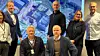 Fra signeringen av avtalen. Fra v.: Anette Siebenherz, prosjektsjef Sykehuset Østfold, Peter Blume, distriktssjef Skanska, Ståle Håkull, prosjektdirektør Skanska, Lindis Burheim, prosjektsjef Sykehusbygg og Bjørn Marius Sørensen, assisterende prosjektsjef Sykehusbygg. Foran: Helge Stene-Johansen, administrerende direktør Sykehuset Østfold og Pål Aglen, konserndirektør Skanska. Foto: Sykehuset Østfold.