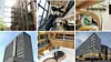 Fra øverst til venstre: ALO, Spor X, The Plus, Bergen rådhus, Kommunegården og Stortorvet 7 | Foto: HUS arkitekter/NYG/Einar Aslaksen/Wikimedia/Insenti AS/Vedal