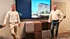 - Velkommen til den gode og matnyttige samtalen under VVS-dagene. Du finner oss i hall D03-21, der vi har hatt stand de siste 10 årene, sier Tom Fjordvang, Business Development Manager Norway & Sweden for Resideo (t.v.) og Senior Technical Support Specialist Roar Aarø Syvertsen.